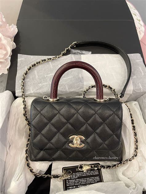 chanel coco handle purple|Chanel mini coco handle price.